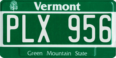 VT license plate PLX956