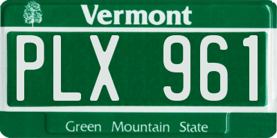 VT license plate PLX961