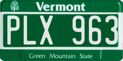 VT license plate PLX963