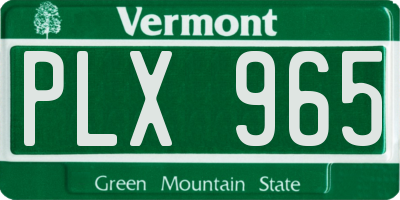 VT license plate PLX965