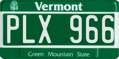 VT license plate PLX966