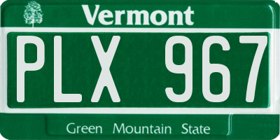 VT license plate PLX967