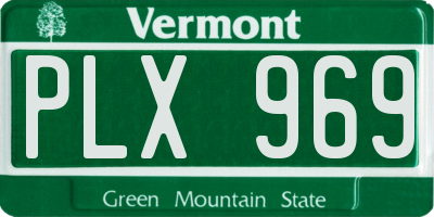 VT license plate PLX969