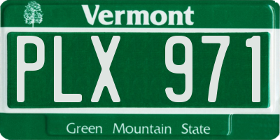 VT license plate PLX971