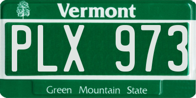 VT license plate PLX973