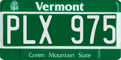 VT license plate PLX975