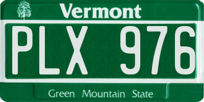 VT license plate PLX976