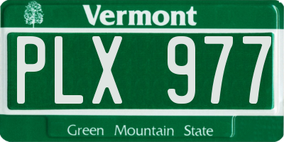 VT license plate PLX977