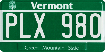 VT license plate PLX980