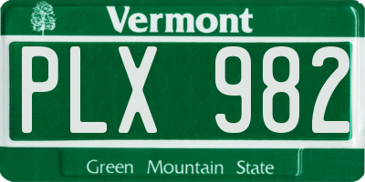 VT license plate PLX982