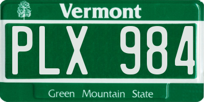 VT license plate PLX984
