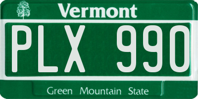 VT license plate PLX990