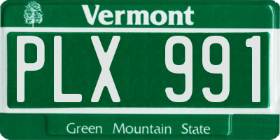 VT license plate PLX991