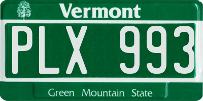 VT license plate PLX993