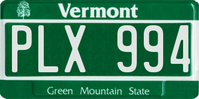 VT license plate PLX994