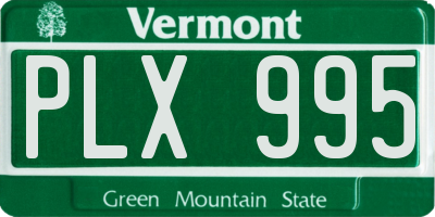 VT license plate PLX995