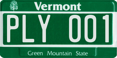 VT license plate PLY001