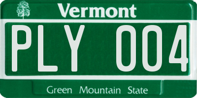 VT license plate PLY004