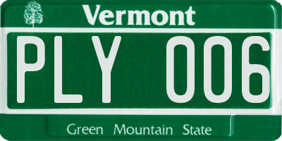 VT license plate PLY006