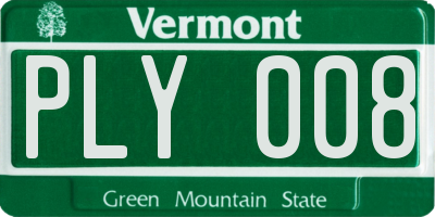 VT license plate PLY008