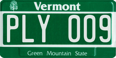 VT license plate PLY009