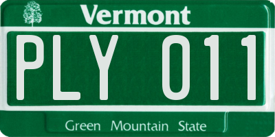 VT license plate PLY011