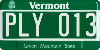 VT license plate PLY013