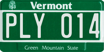 VT license plate PLY014