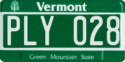 VT license plate PLY028