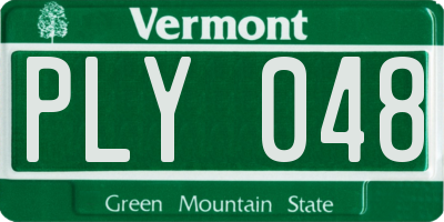 VT license plate PLY048