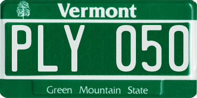 VT license plate PLY050