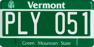 VT license plate PLY051