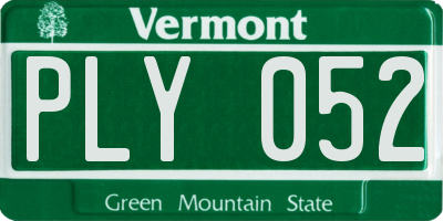 VT license plate PLY052