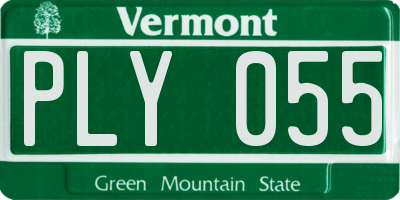VT license plate PLY055