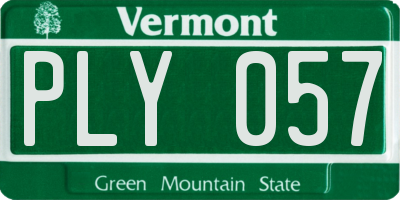 VT license plate PLY057