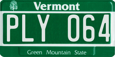 VT license plate PLY064