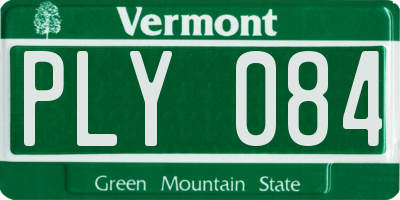 VT license plate PLY084