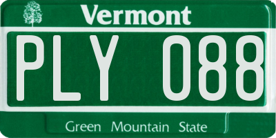 VT license plate PLY088