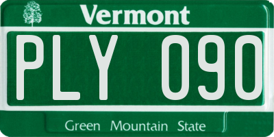 VT license plate PLY090