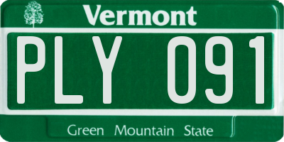 VT license plate PLY091