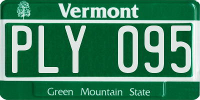 VT license plate PLY095