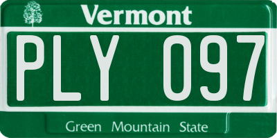 VT license plate PLY097