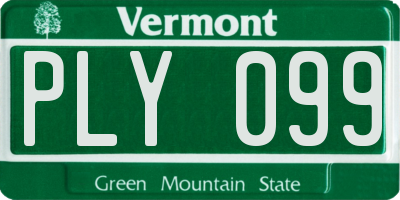 VT license plate PLY099