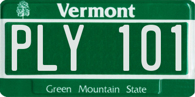 VT license plate PLY101