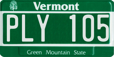 VT license plate PLY105