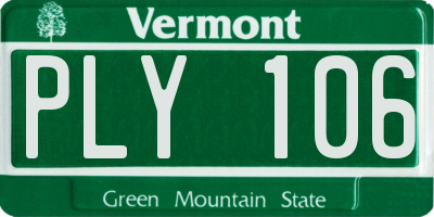 VT license plate PLY106
