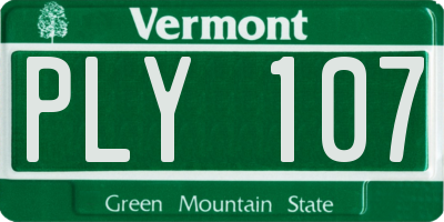 VT license plate PLY107