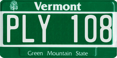 VT license plate PLY108