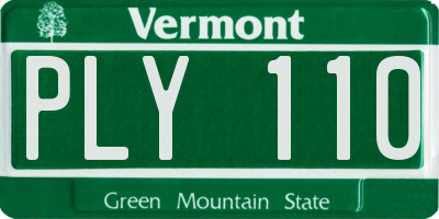 VT license plate PLY110
