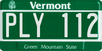 VT license plate PLY112